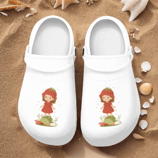 Cute Raspberry Girl Illustration Nurse Clogs