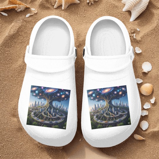 Celestial Urban Tree of the Cosmos Nurse Clogs