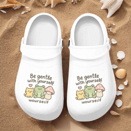 Gentle Nature Affirmation Design Nurse Clogs