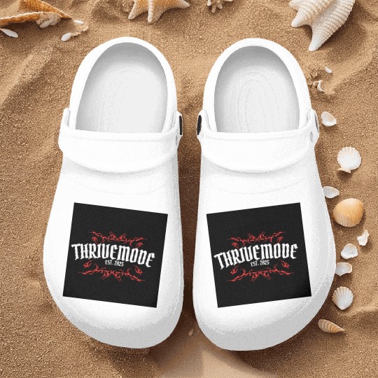 Thrivemode Gothic Tattoo Style Logo Nurse Clogs