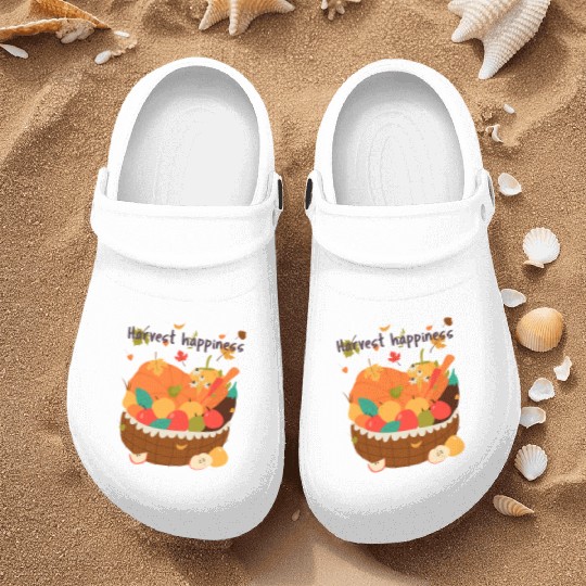 Harvest Happiness Fall Produce Illustration Nurse Clogs