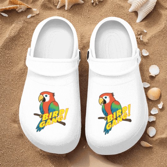 Bird Gang Parrot Cartoon Sticker | Tropical Funny  Nurse Clogs