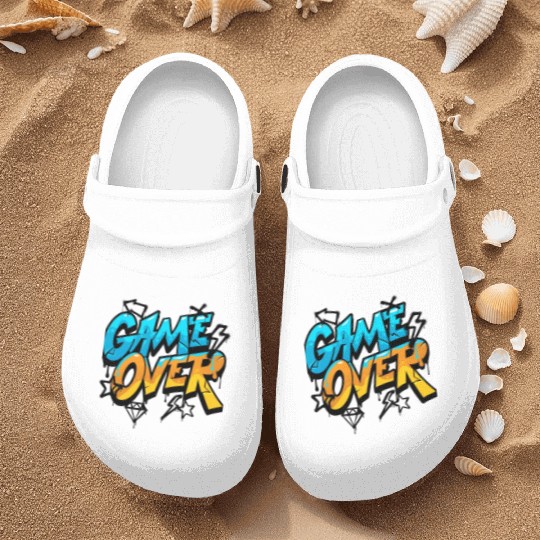 Graffiti Style Game Over Design Nurse Clogs