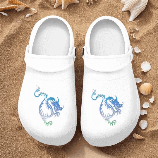 Chinese Blue Water Dragon Nurse Clogs