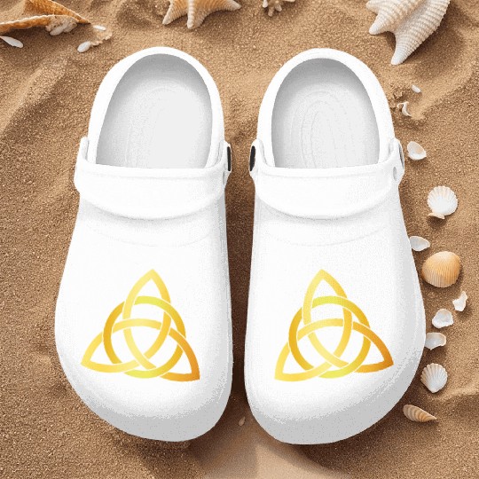 Original Triquetra circle celtic knot gold Nurse Clogs