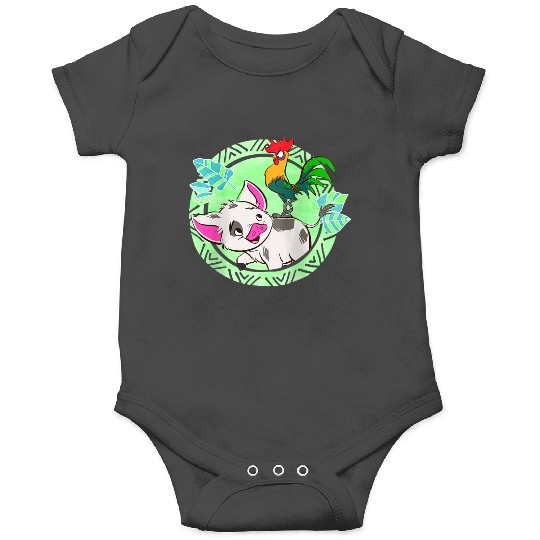 disneys Moana Pua Hei Hei Tribal Distressed Frame Portrait  gifts Onesies