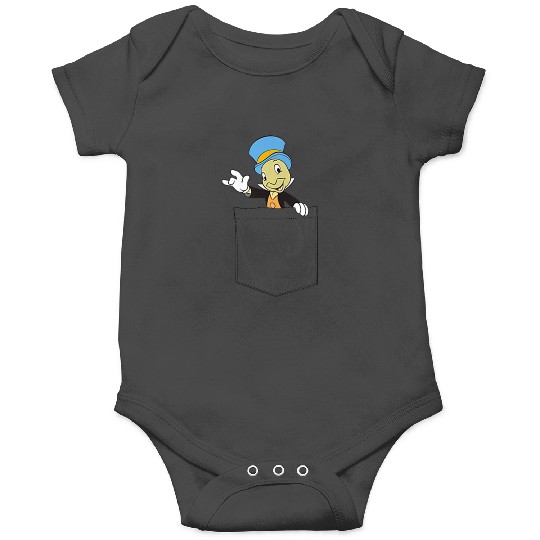 disneys Pinocchio Jiminy Cricket Faux Pocket Onesies