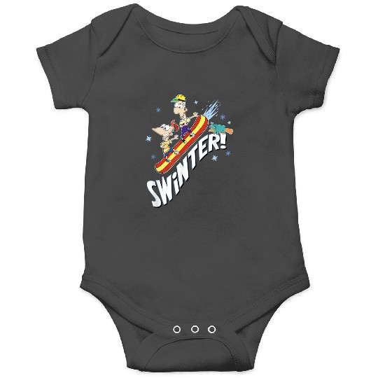 disneys Phineas And Ferb Swinter Snowboarding Shot Onesies