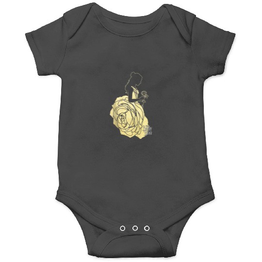 Disney Beauty And The Beast Belle Gold Rose Gown Silhouette Onesies