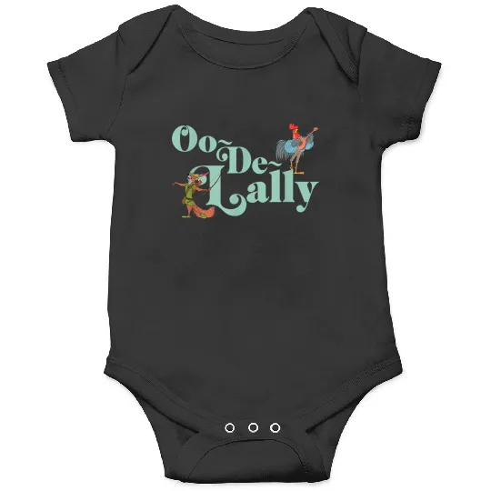 Disneyss Robin Hood Oo de lally Iconic Quote Chest Text Logo Onesies