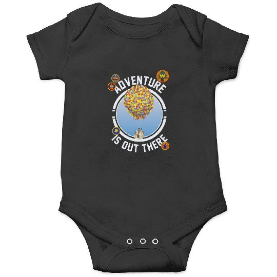 Disney Pixarss Up Adventure House Circle Logo Graphic Onesies
