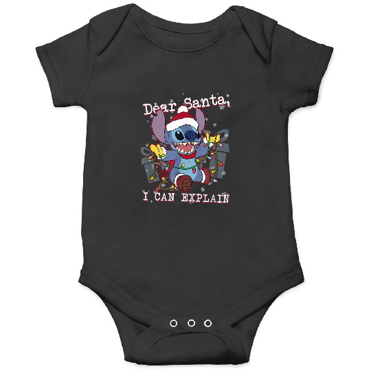 Disneyss Lilo Stitch Christmas Dear Santa I Can Explain Short Sleeve Onesies