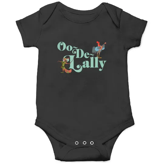 Disneyss Robin Hood Oo de lally Iconic Quote Chest Text Logo Onesies
