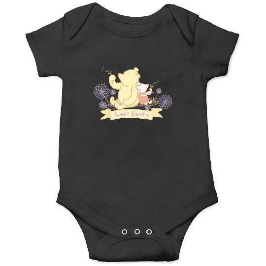 Disneyss Winnie The Pooh Sweet Garden Cute Pooh Piglet Logo Onesies