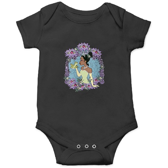 Womens Disney Princess And The Frog Tiana Floral Frame Portrait VNeck TShirt Onesies