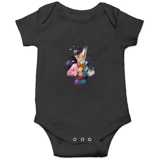 Disney Mulan Anime Half Girl Half Warrior Graphi Onesies
