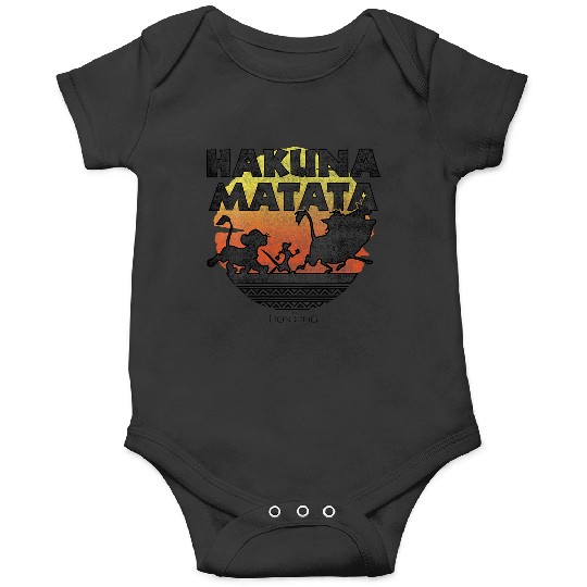 Womens Disney The Lion King Hakuna Matata Sunset Silhouette Poster V-Neck Onesies