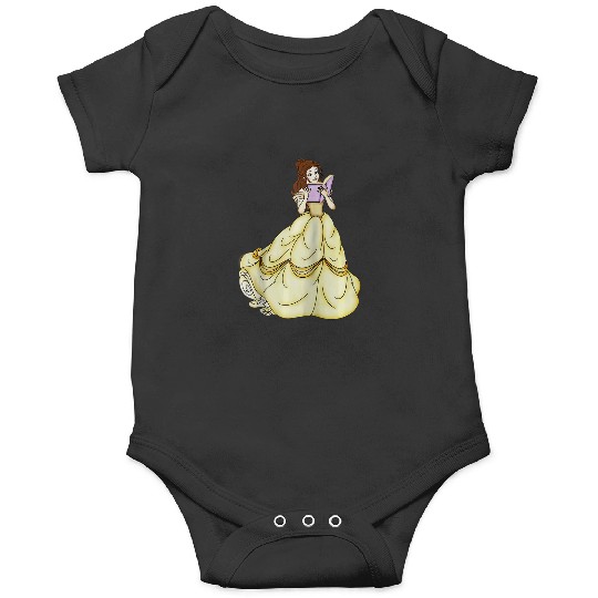 Disneys beauty and beast belle Readings raglan baseball Onesies