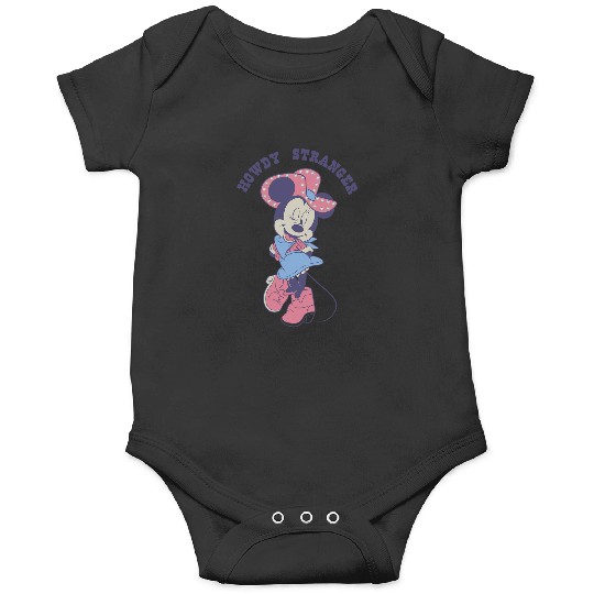 Disney Minnie Mouse Sassy Cowgirl Howdy Stranger Wink Logo Onesies