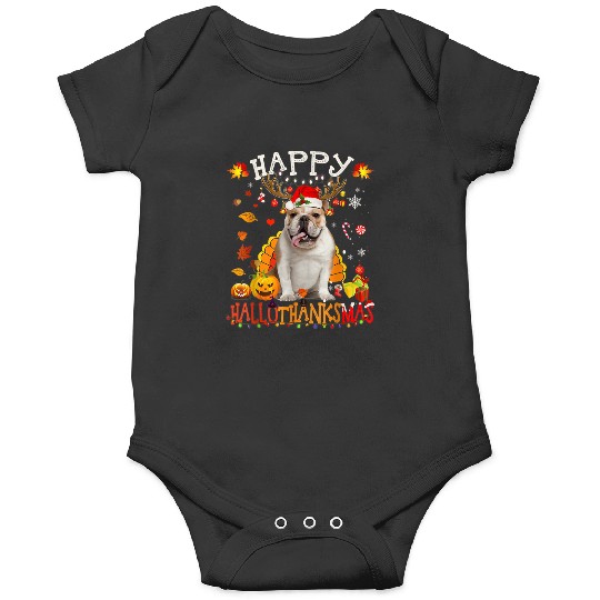 Bulldog Dog Happy Hallothanksmas Halloween Thanksgiving Xmas   1: Bobs Burgers Family Shirt, Bobs Burgers Vintage Onesies
