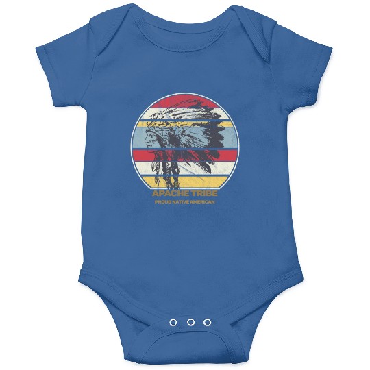 Apache Tribe Native American Indian Proud Retro Sunset - Apache - Onesies