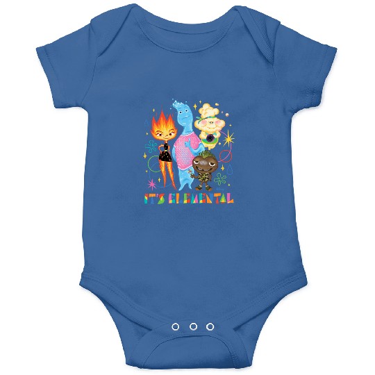 Disney Pixar It's Elemental Onesies, Elemental Ember And Wade Onesies