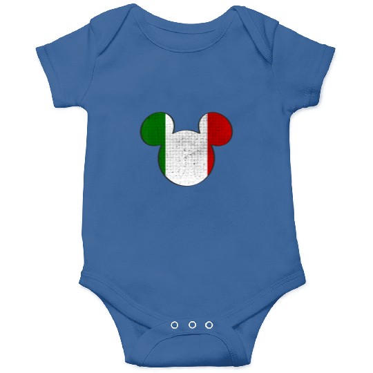 Disney Mickey Mouse Logo Italy Flag Fill Onesies