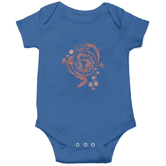 Disneyss Mulan Mushu Watercolor Floral Onesies