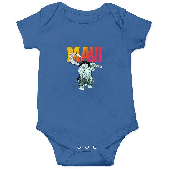 Disney Moana Maui Gradient Text Tough Pose Portr Onesies