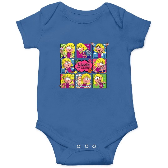 Disney Lizzy Mcguire Multi Lizzie's Moods Big Chest Panels Onesies