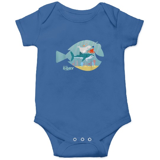 Disneyss Pixars Finding Dory Fish Frame Adventure Crew Logo Onesies