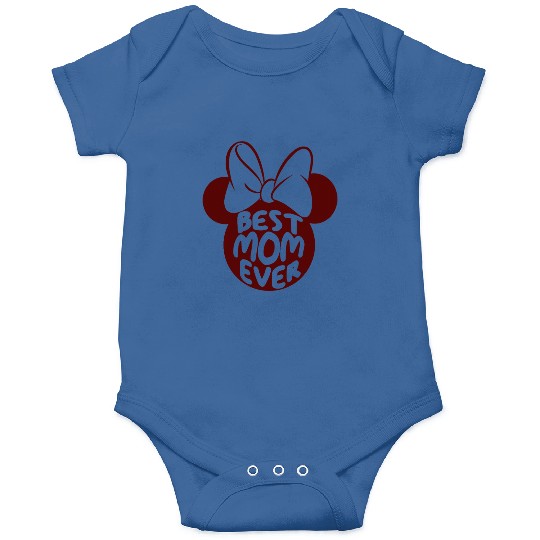 Disney Minnie Mouse Best Mom Ever Text Fill Onesies