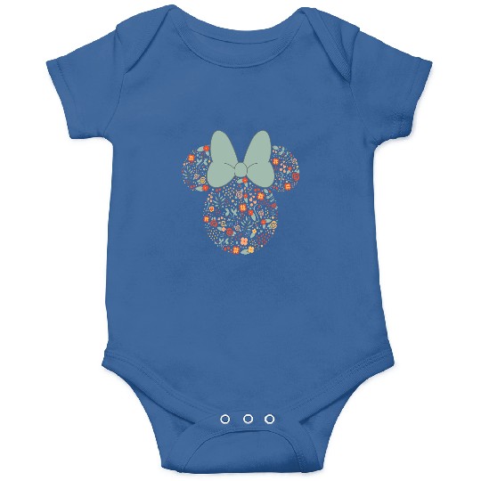Disney Minnie Mouse Spring Head Icon with Bow Springtime Onesies