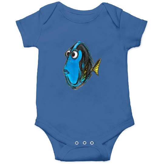 Disneyss Pixars Finding Nemo Dory Blue Fish Sketch Portrait Onesies