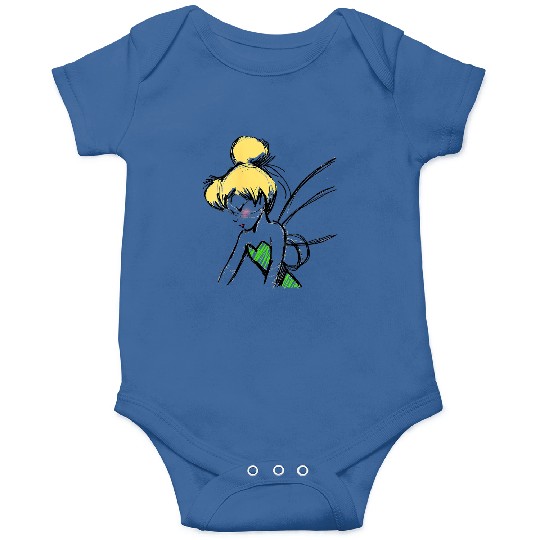 Womens Disney Peter Pan Tinker Bell Sketch Profile V-Neck Onesies
