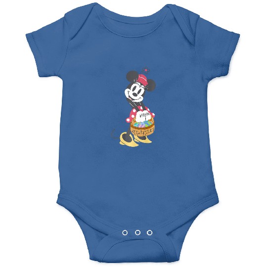 Disney Minnie Mouse Pastel Spring Retro with Easter Basket Premium Onesies