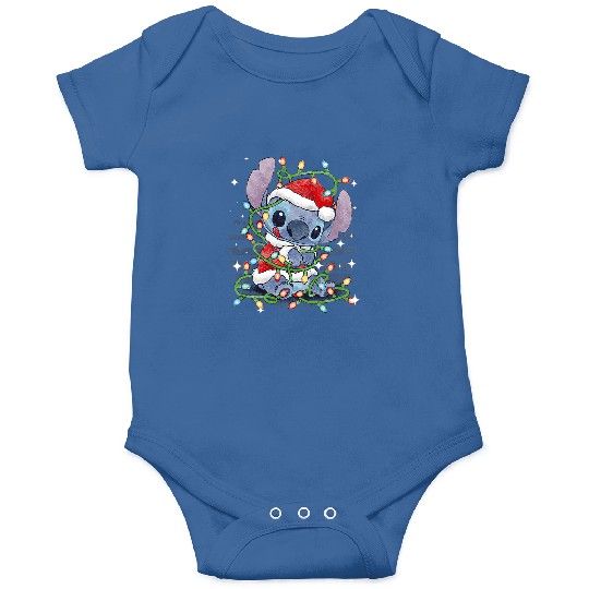 Disneys christmas lilo stitch christmas lights portrait Onesies