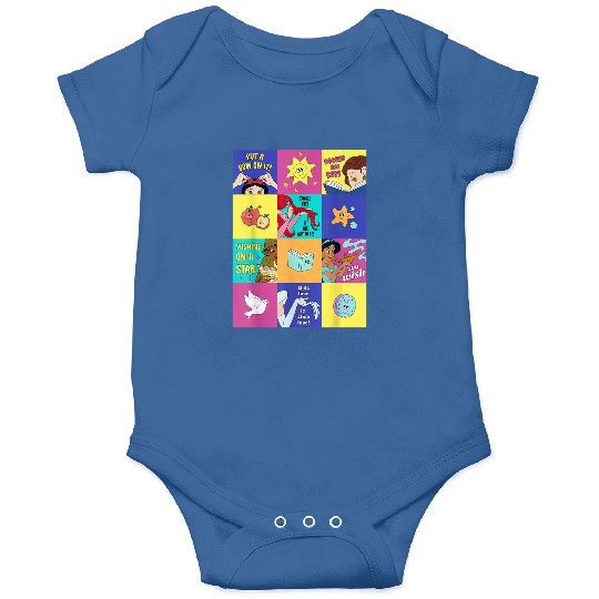 Disneyss Princess Phrases Illustrated Color Message Squares Onesies