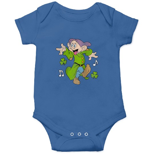 Disneyss Snow White St Patrick Day Happy Dopey Chest Logo Onesies
