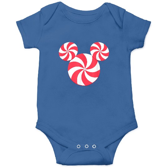 Disneyss New Mickey Icon Christmas Peppermint Candy Holiday Onesies