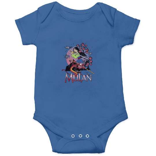 Disney Mulan And Mushu Collage Portrait Logo Tan Onesies