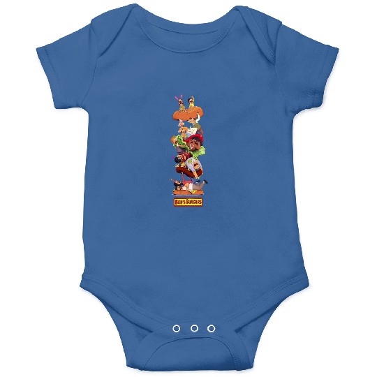 Bob's Burgers Group Shot Burger Stack Onesies