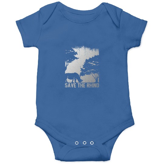 Retro Safari African Save The Rhino Onesies