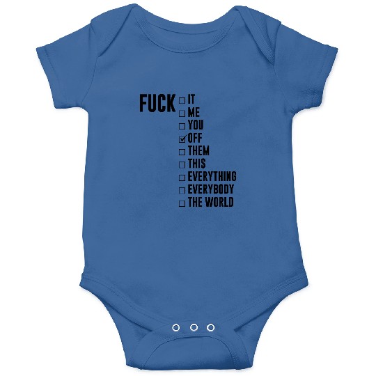 Fuck Off Checklist Onesies