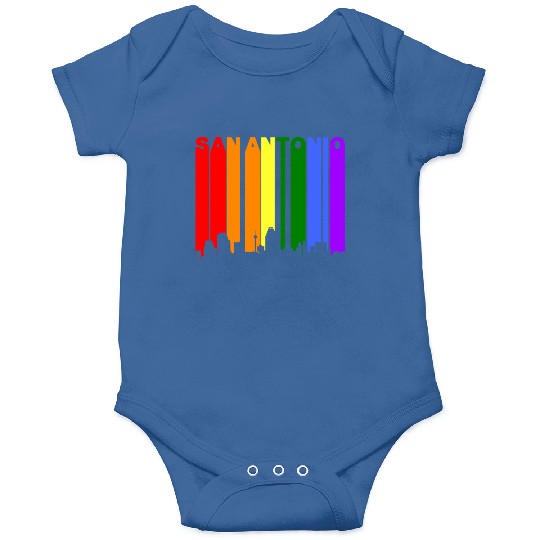 San Antonio Texas Gay Pride Rainbow Skyline Onesies