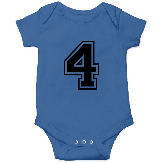 Number 4 four college style counting gift Onesies
