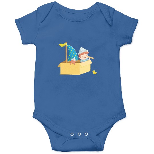 Cute Sailor Boy in Box Onesies
