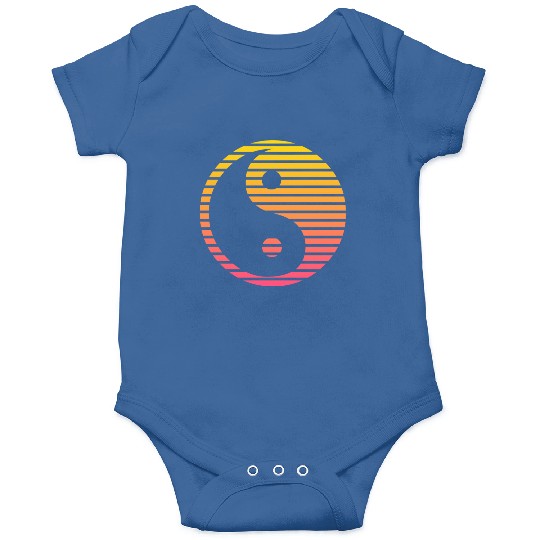 Yin and Yang Symbol Lines Duotone Design Onesies