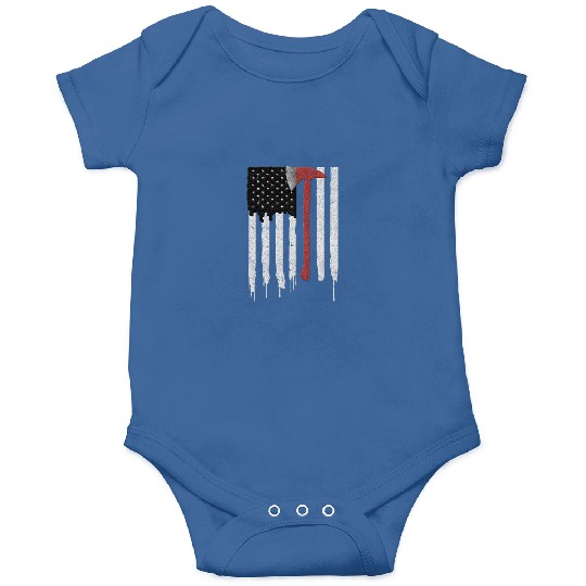 Firefighter Dad Father Thin Red Line Election Gift Onesies