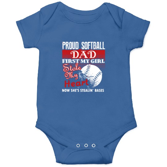 Softball - softball dad s - proud softball dad Onesies